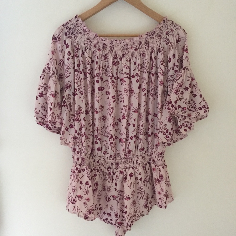 New | Nasty Gal | Off the Shoulder Floral Romper - Picture 4 of 4